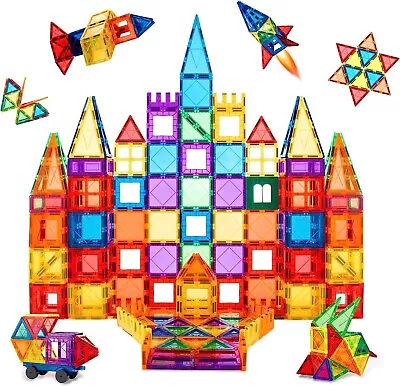 65Pcs Magna Style Tiles Builder Set 3D Magnetic Stem Tiles Kids Learning Toys • $35.99