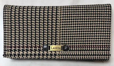 Ralph Lauren Women’s Trifold Wallet Woven Textile Houndstooth Beige Black • $9.99