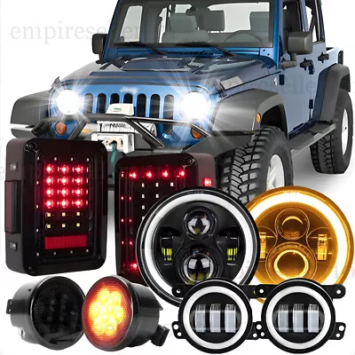 For Jeep Wrangler JK 07-18 7  Round Led Headlight Taillight Fog Lamp Turn Signal • $174.99