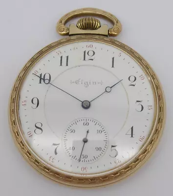 Superb Vintage Elgin 10ct Rolled Gold Pocket Watch Running Well • $18.05