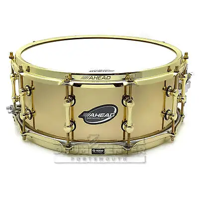 Ahead 3mm Cast Bell Brass Snare Drum 14x6 Polished W/Brass Hw & Trick Throw-Off • $785.99