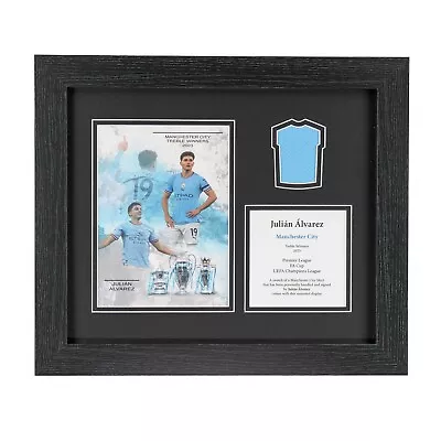 Julian Alvarez Manchester City Shirt-Swatch Framed Display • £45