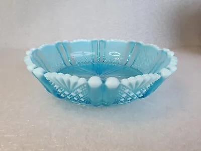Victorian Blue Pearline Glass Round Dish - Rd.96945 Davidson Richelieu • £15