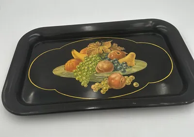 Vintage Tray Metal With Fruit Lap Table Tv 14 X 9” SEE • $14.50