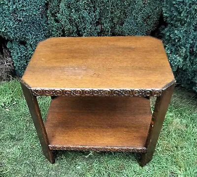 Vintage Oak 2 Tier Side Lamp Table • £65