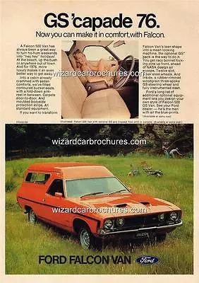 1976 Ford Falcon Xb Panel Van A3 Poster Ad Sales Brochure Advertisement Advert • $14.85