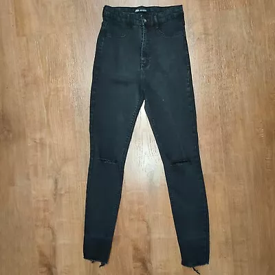 Zara Distressed Black Skinny Jeans Size 8-10 • $17