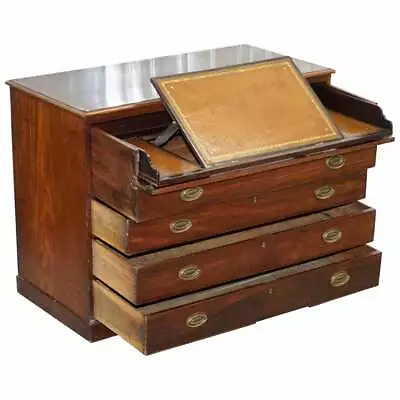 Robert Gillows Ii 1790 Writing Library Mahogany Chest Of Drawers Leather Slope • £4500