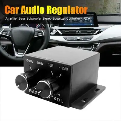 Car Home Audio Amplifier Subwoofer Bass 4 RCA Level Remote Volume Control Knob • £8.27