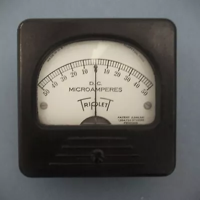 Vintage Old Style Triplett Meter DC 50-0-50 UA. TESTED!!!! • $7.29