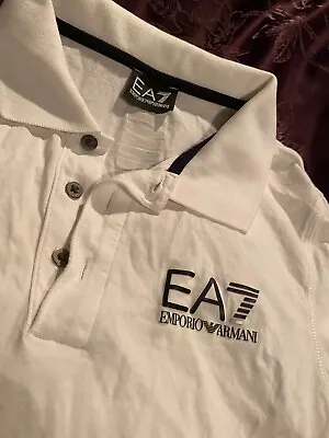 Emporio Armani EA7 Mens Short Sleeve Logo Polo - White • £35