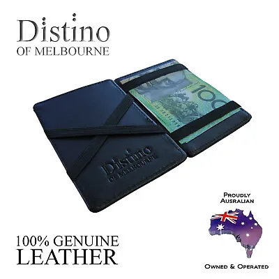 $19.95 • Buy Wallet - Mens Magic Flip Wallet By Distino - 100% Genuine Men's Leather Slim 