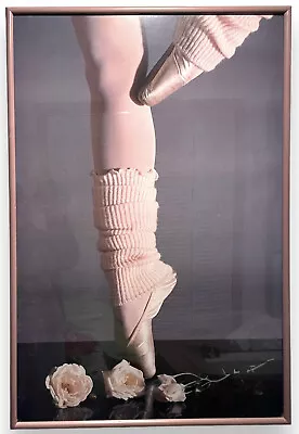 Vintage 1987 Ballerina Dancer En Pointe Poster Pink Leg Warmer 80s Framed #G4160 • $42.75