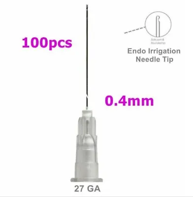 100Pcs Dental Endo Irrigation Needle 27G Disposable Syringe Tips One Side Hole • $12.90