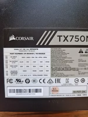 Corsair TX750M PSU 750W  ATX SEMI-MODULAR CABLES • £50