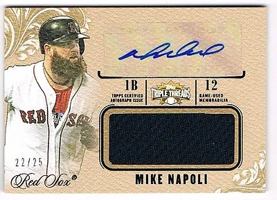 2014 Triple Threads Unity Gold Mike Napoli  22/25 Game Used Jersey Autograph • $25.98