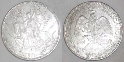 Mexico Silver Coin 1911 One Or Un Peso Horse And Rider Caballito Choice XF++ • $897.77