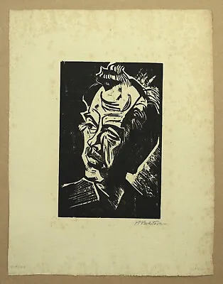 Max Pechstein A Musician Woodcut 1918 Autographed • $3835.98