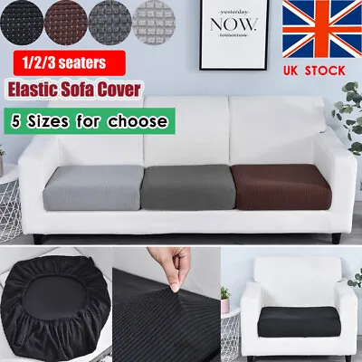 Sofa Seat Cover Covers Seater Couch Slipcover Cushion Elastic Settee Protector • £10.59