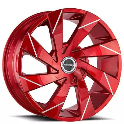 4ea 20  Strada Wheels Moto Candy Apple Red Milled Rims(S41) • $1047