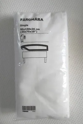 Ikea FARGMARA 90x190cm UK Single White Fitted 100% Cotton Bed Sheet • £11.99