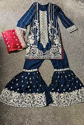 £25.90 • Buy Indian/Pakistani Kurti Designer 3 Piece Plazzo/sharara Suit Size Small