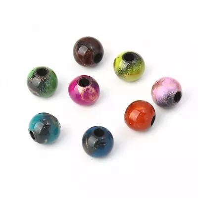 100 Acrylic Drawbench Beads - Mixed Colours - 8mm - Hole: 2.2mm - J111564 • £3.79