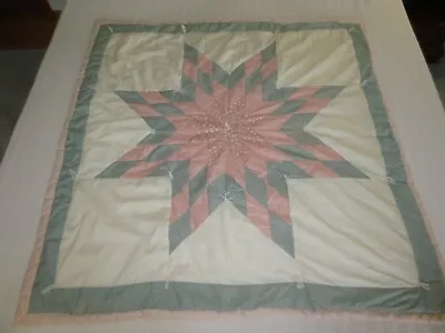 $20 • Buy Handmade LONE STAR PATCHWORK Cotton TIED Throw Or Wall Hanging QUILT - 45  X 45 