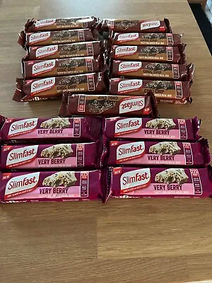 £8 • Buy Slimfast Choc Chip And Very Berry Meal Replacment Bars X 17 - BBE July + May 23