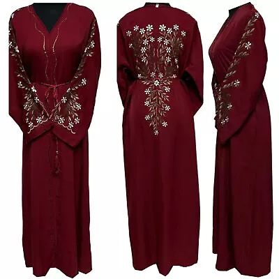 Latest Design Women Abaya Farasha Jalabiya Long Dress Embroidery • £42