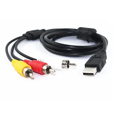 USB To 3 RCA Phono Red White Yellow Cable AV Audio Video Lead Cable • $3.50