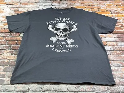 Disney Pirates Of The Caribbean T-Shirt Adult XL Fun And Games Eyepatch Tee Mens • $11.79