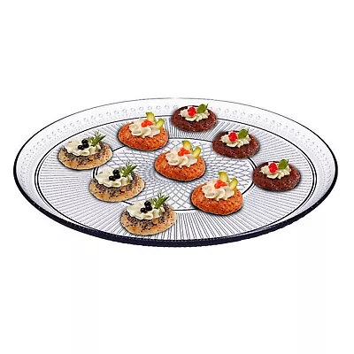 Snack Dish Serving Platter Plate Glass Appetizer Nibbles Olives Tray Large 32cm • £12.99