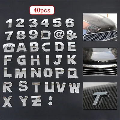 £8.69 • Buy 3D Chrome Metal Letter Numbers Car Emblem Badge Car Stickers Decals Accessories