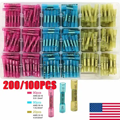 200/100x Heat Shrink But Connector Waterproof Electrical Wire Marine Butt Splice • $15.76