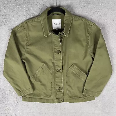Madewell Baylow Cropped Chore Jacket Women's Small Olive Green Style NE398 • $40