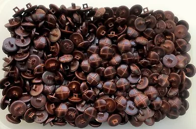 Small 15mm 24L Brown Leather Effect Aran Football Quality Shank Buttons (FB12) • £1.89
