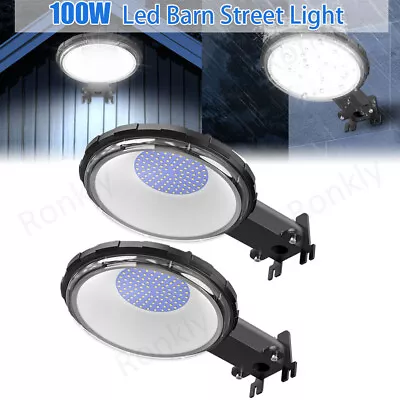 2Pack 100W LED Barn Yard Street Outdoor Security Light Dusk To Dawn Flood Light • $42.99