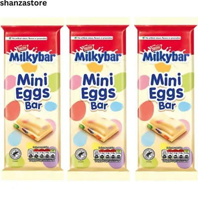 Milkybar Mini Egg Chocolate Block Bar Bundle (3 Pack 100g Each) | UK Dispatch • £9.99