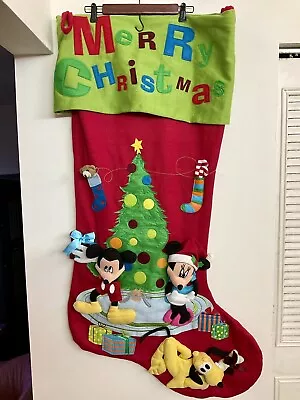 Two Giant 4’ Disney Licensed Christmas Gift Stockings Santa Socks Mickey Mouse • $140