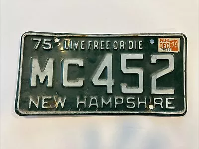 New Hampshire 1975 License Plate “MC 452” • $24.55