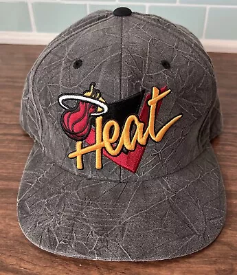 Mitchell & Ness NBA Miami Heat Creased Script Snapback Gray New With Tags • $19.99