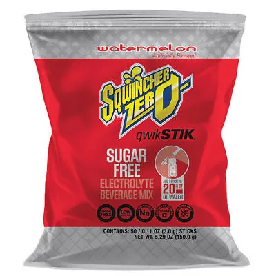 $49.88 • Buy Sqwincher Zero Qwik Stik Sugar Free, Cool Citrus, .11 0z (Pack Of 50)