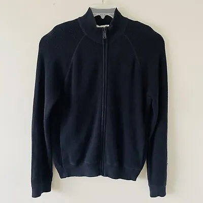 Vince Full Zip Cardigan Sweater Men’s XL Black Waffle Knit Cotton Golf Business • $44.99