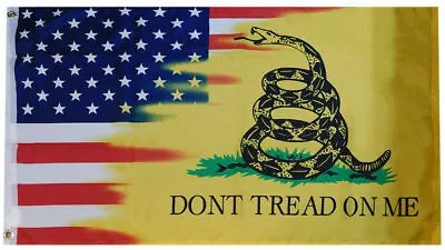 $9.11 • Buy USA Gadsden Don't Tread On Me Combo 3x5 3'x5' Woven Poly Nylon Flag Banner