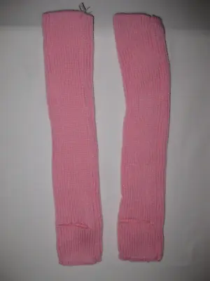 Retro 80s Aesthetic Ribbed Knit Stirrup Leg Warmers Pastel Pink Ballet Aerobics • $13