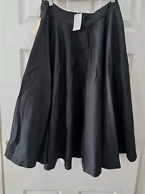 Lindy Bop Peggy Sue Full Circle Swing Skirt Size 12 Black 50s Rockabilly NEW • £21