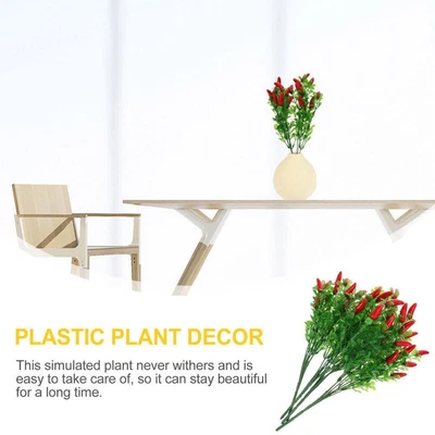 £7.42 • Buy 4pcs DIY Pepper Decor Artificial Pepper StemFake VegetableBranch Chili I3E3