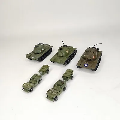 US Military Army Diecast Tanks Jeeps 1/87 Miniature Models Zylmex VTG Lot • $19.49