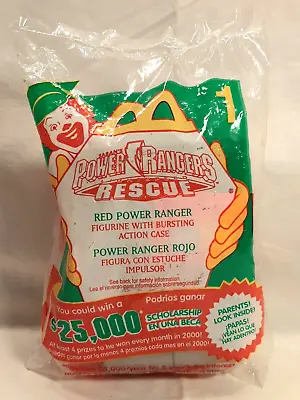 2000 Mcdonalds Power Rangers Rescue Happy Meal Toy Red Power Ranger - #1 - New • $4.95